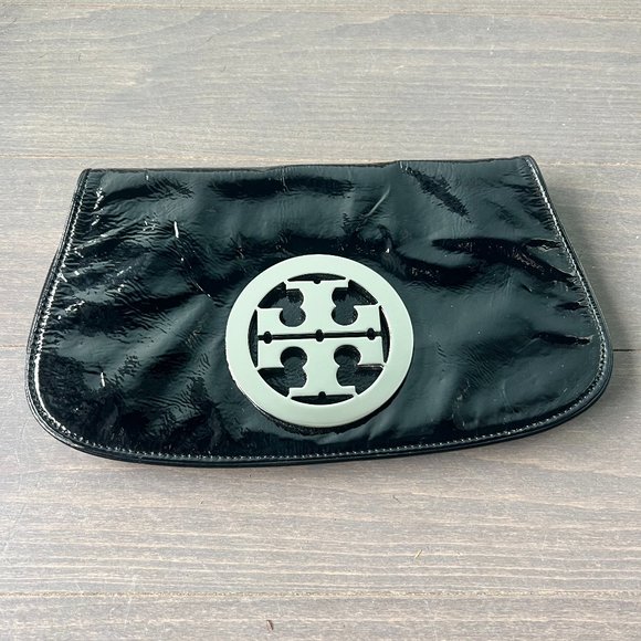 Black Patent Leather Tory Burch Clutch - Picture 1 of 4